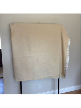 Vintage Eaton Pure Virgin Wool Blanket 72x90 Satin Trim Made in Canada